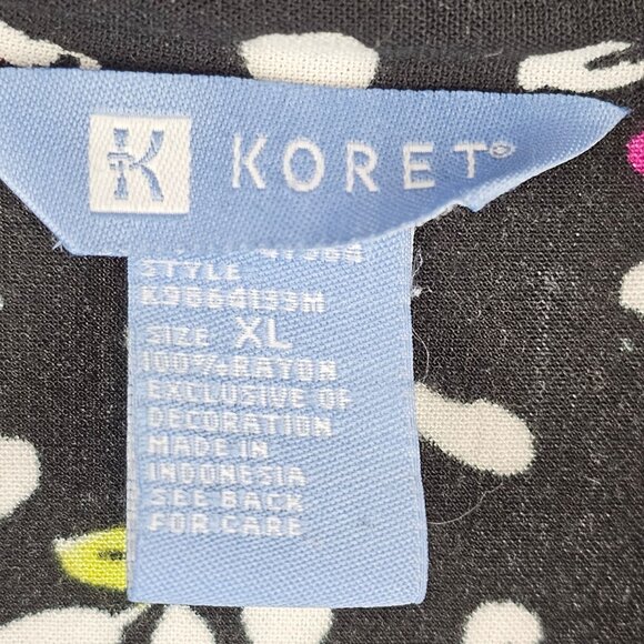 Ladies Fun Party Retro 90s Funky Abstract Graphic Allover Black White Koret XL - Picture 6 of 11